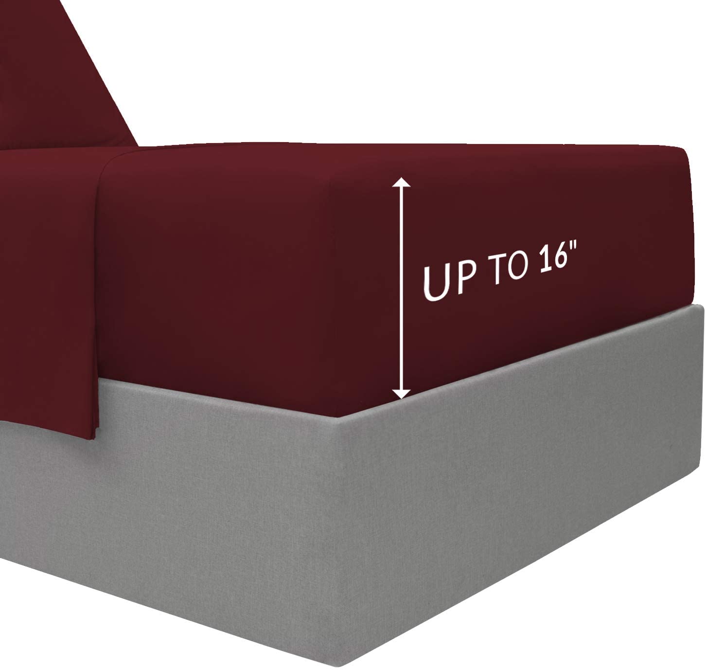 Mellanni Queen Fitted Sheet - Deep Pocket Cooling Sheets up to 16 inch - Hotel Luxury 1800 Bedding -