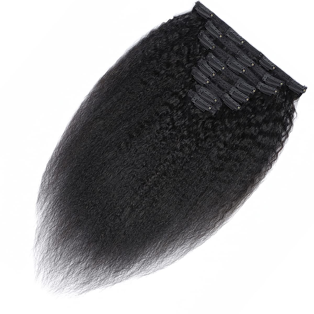 Clip in Human Hair Extensions Kinky Straight 100% Unprocessed Virgin Remy Hair Clip Ins For Black Wo