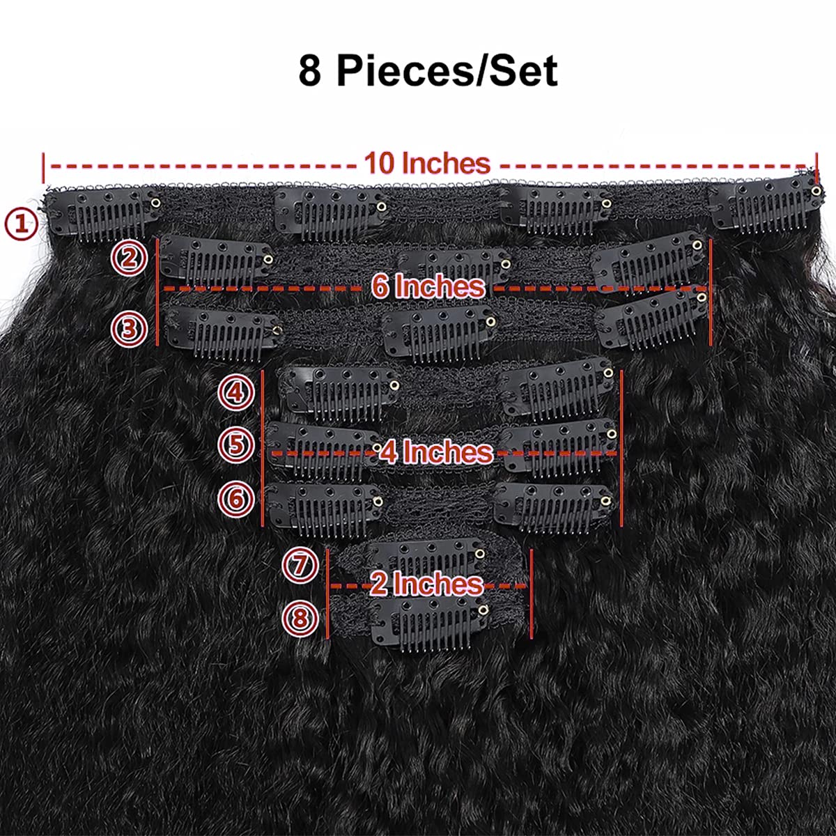 Clip in Human Hair Extensions Kinky Straight 100% Unprocessed Virgin Remy Hair Clip Ins For Black Wo