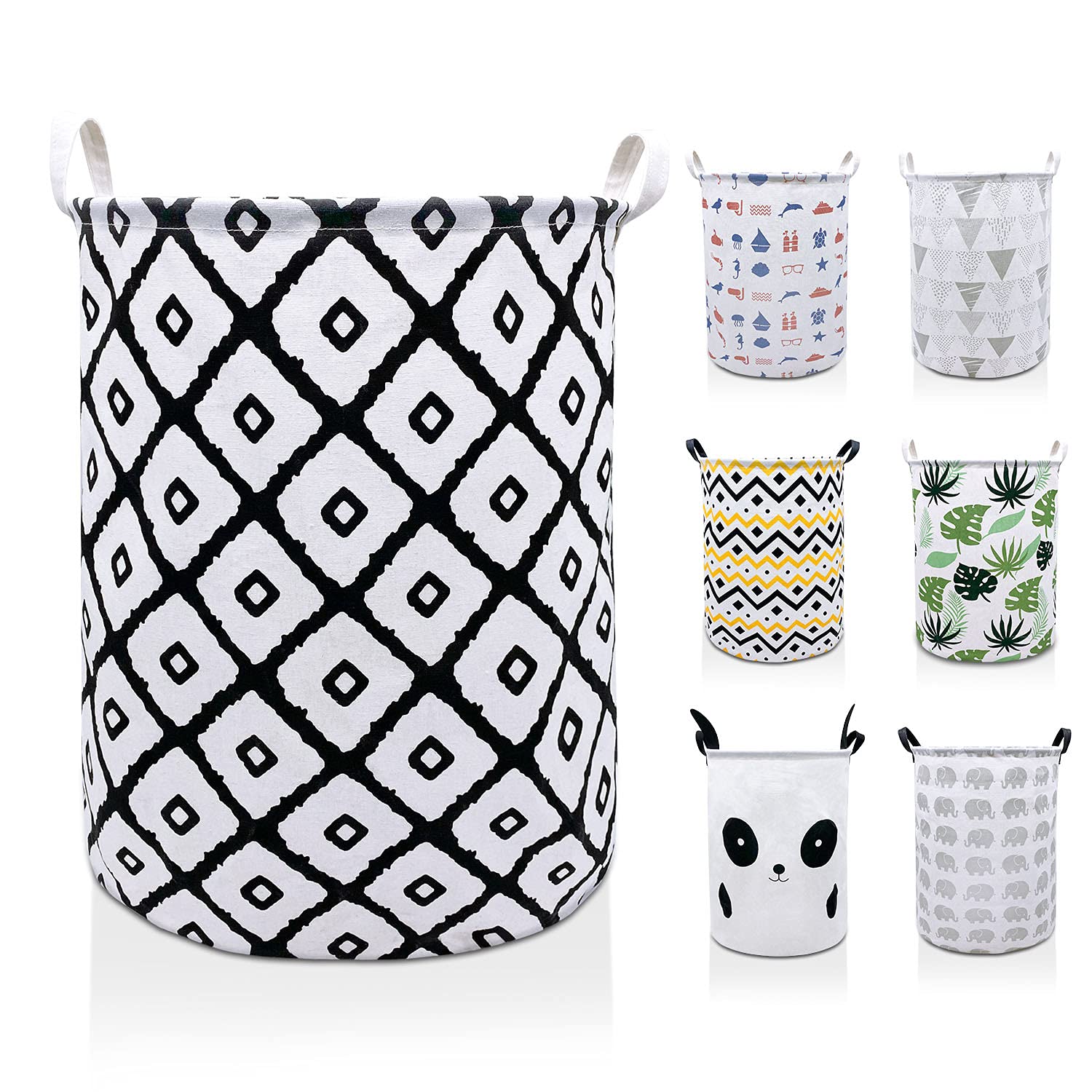 MHB Large Storage Basket, Waterproof Laundry Baskets, Collapsible Canvas Basket for Storage Bin for