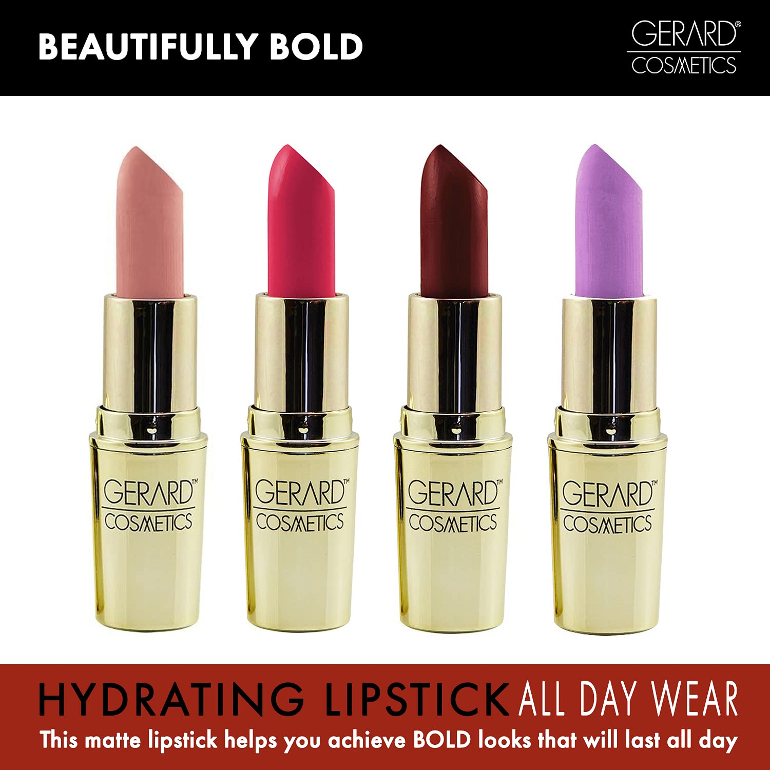 Gerard Cosmetics Lipstick Cherry Cordial | Dark Red Lipstick with Comfort Matte Finish | Highly Pigm