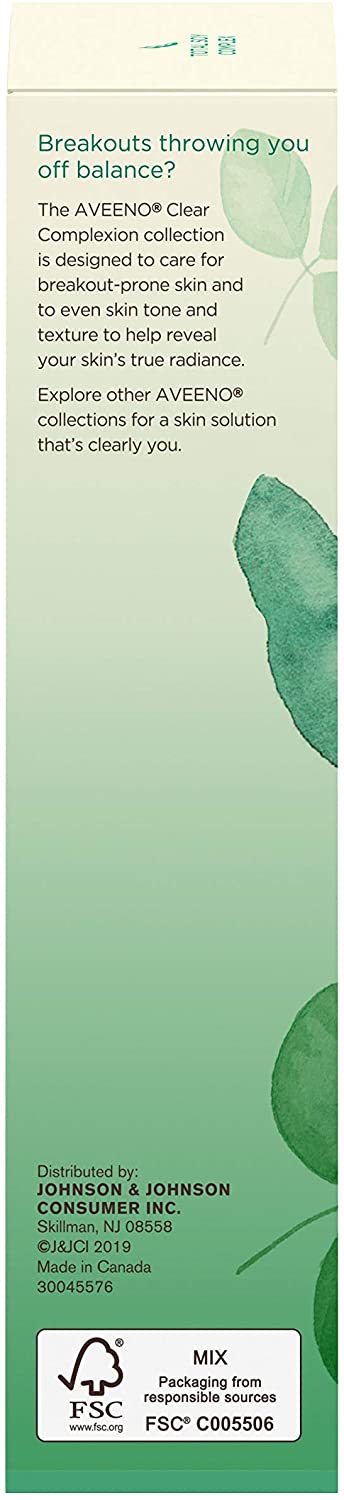 Aveeno Clear Complexion Salicylic Acid Acne-Fighting Daily Face Moisturizer with Total Soy Complex, 