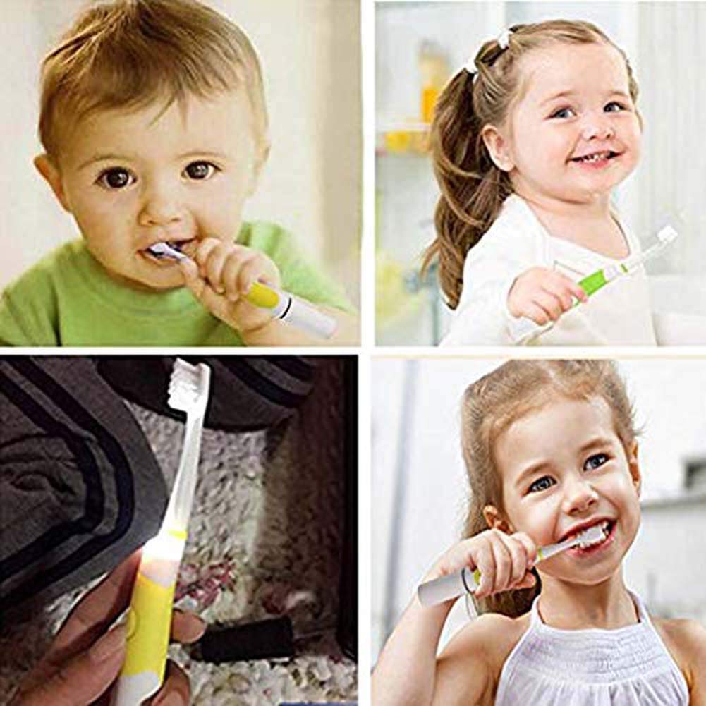 Kids Sonic Electric Toothbrush, Smart Toothbrush with LED Lights & 2 Replacement Brush Heads for 2-5
