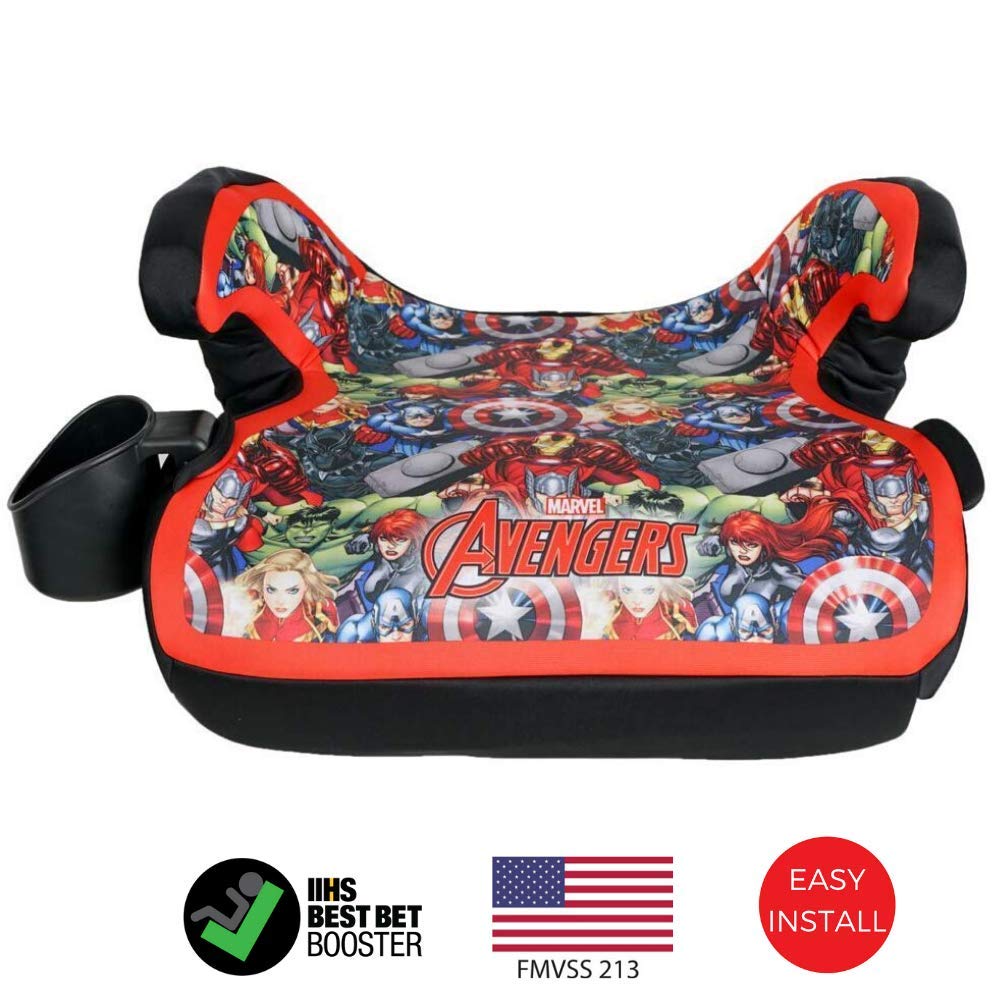 KidsEmbrace Marvel Avengers Backless Booster Car Seat with Seatbelt Positioning Clip
