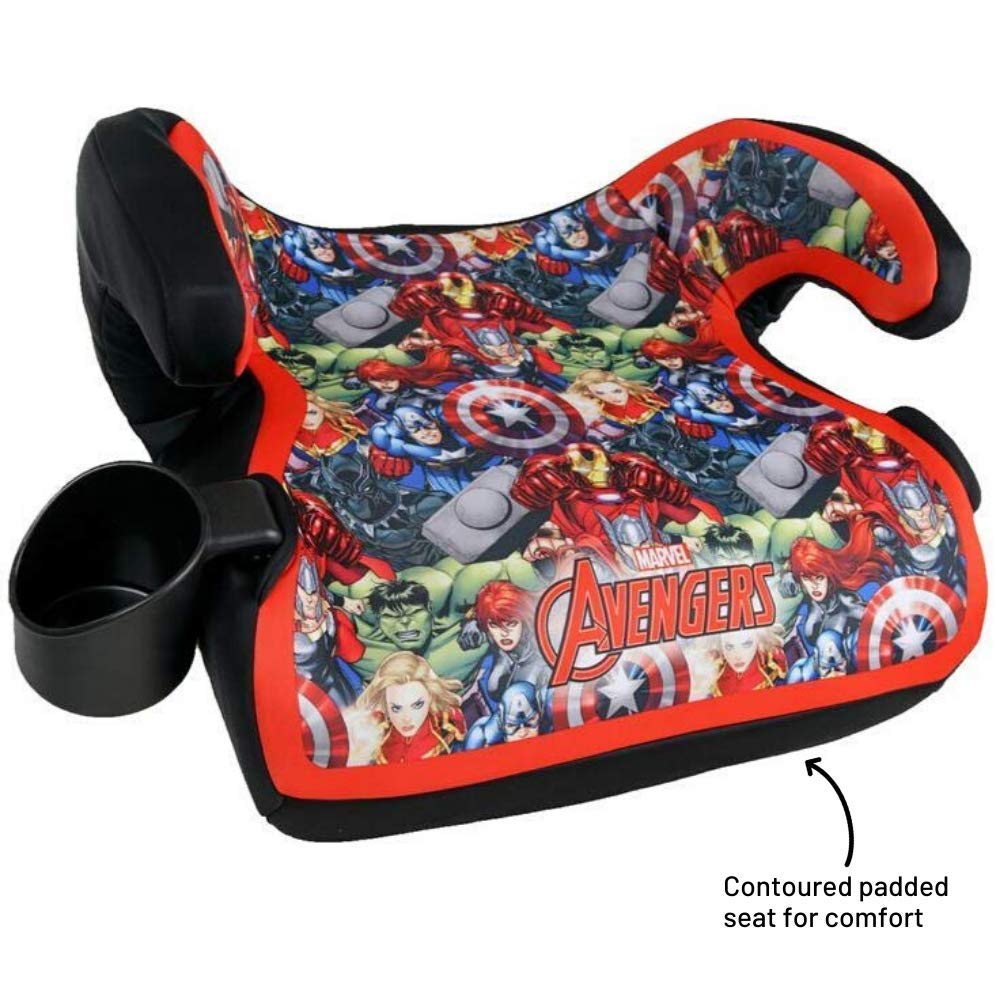 KidsEmbrace Marvel Avengers Backless Booster Car Seat with Seatbelt Positioning Clip