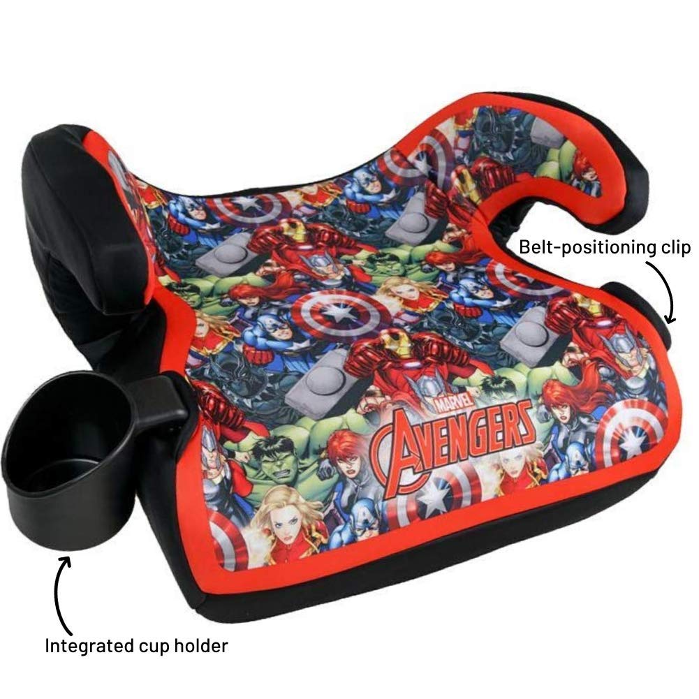 KidsEmbrace Marvel Avengers Backless Booster Car Seat with Seatbelt Positioning Clip