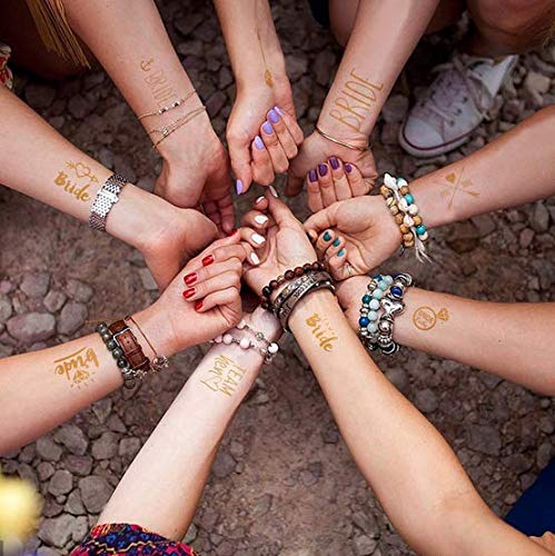kullder 30 pc Bride Tribe Tattoos, Custom Bachelorette Party Tattoos Personalized Groom Tattoos Brid