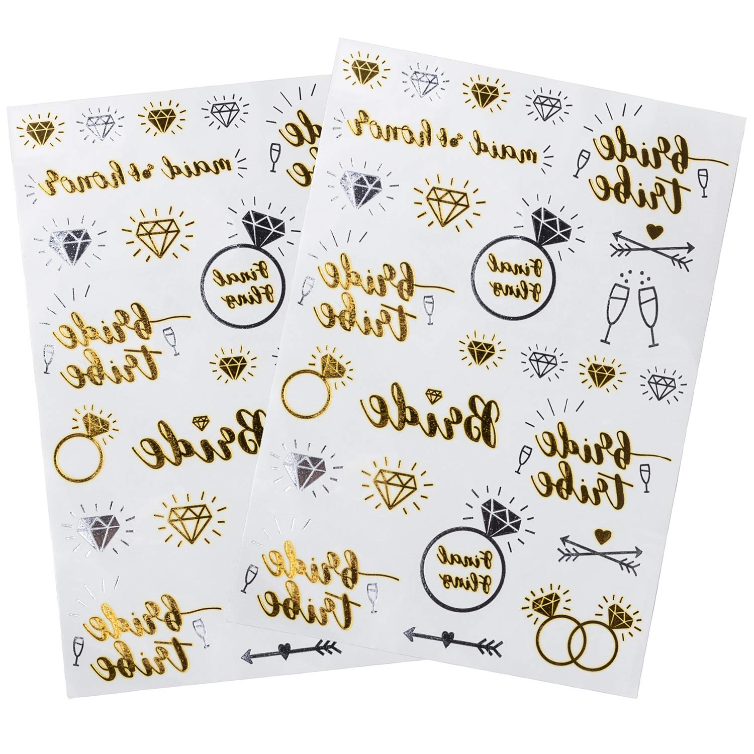 kullder 30 pc Bride Tribe Tattoos, Custom Bachelorette Party Tattoos Personalized Groom Tattoos Brid