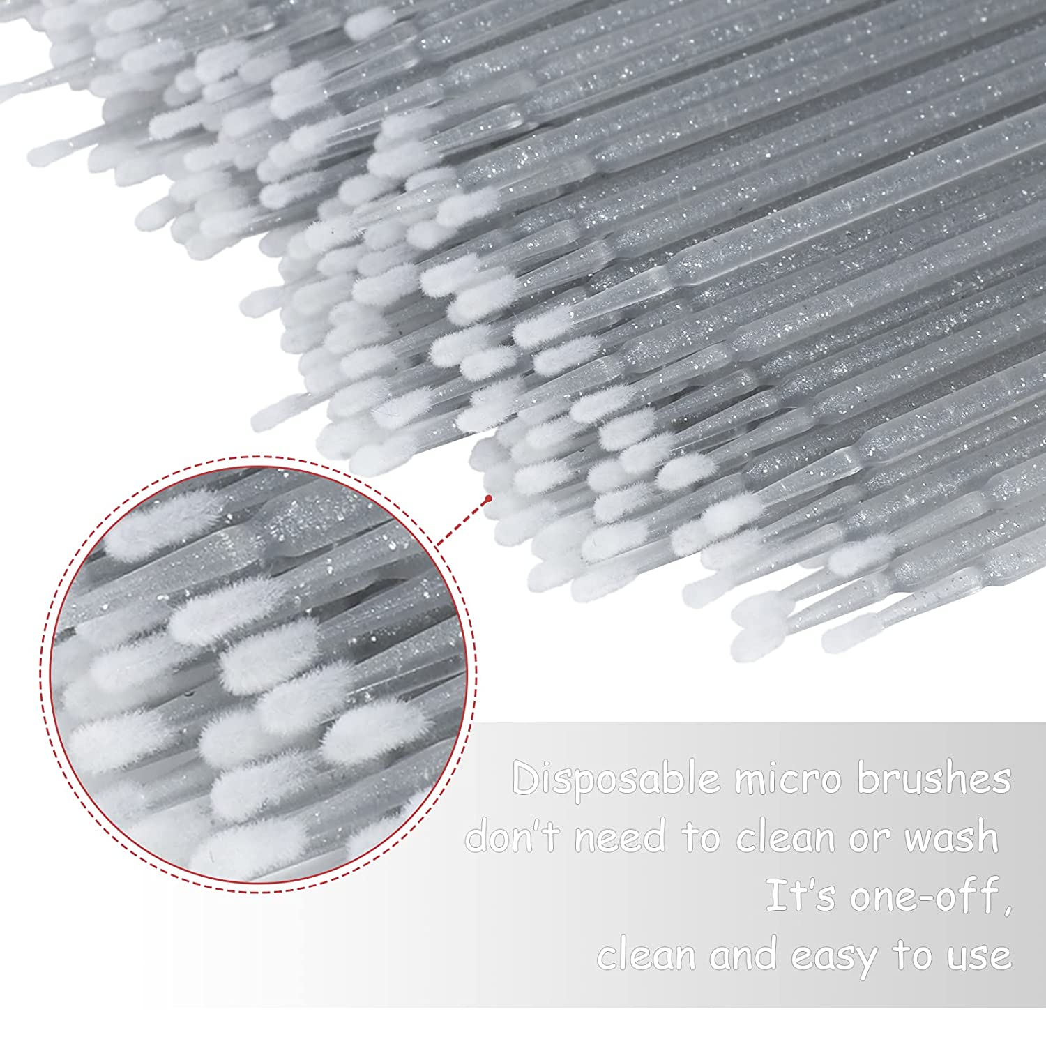 400PCS Crystal Micro Brush Applicator Disposable Micro Cotton Swabs for Eyelash Extensions Makeup Cl