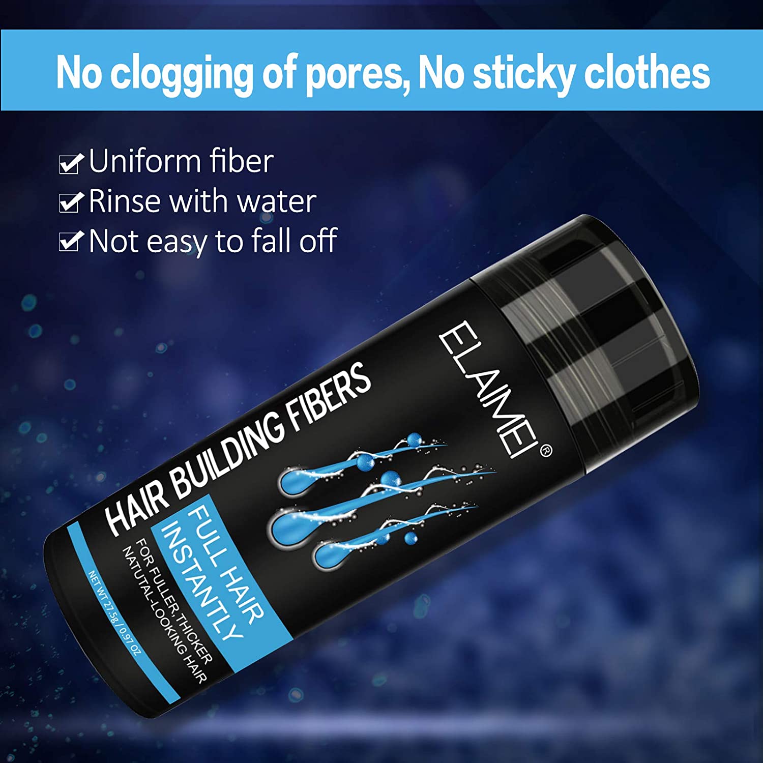 HAIR FIBERS 2 in 1 kit Set Includes BLACK Hair Thickening Fibers & Spray Applicator Pump Nozzle, Hai