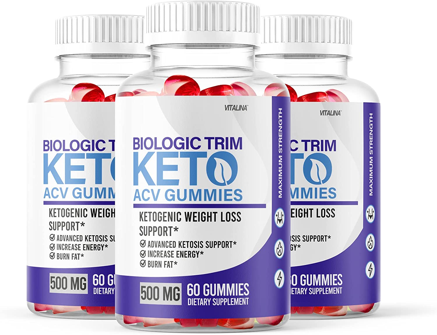 (3 Pack) Biologic Trim Gummies, Ketosis BiologicTrim ACV Gummies Original Advanced and Improved Form
