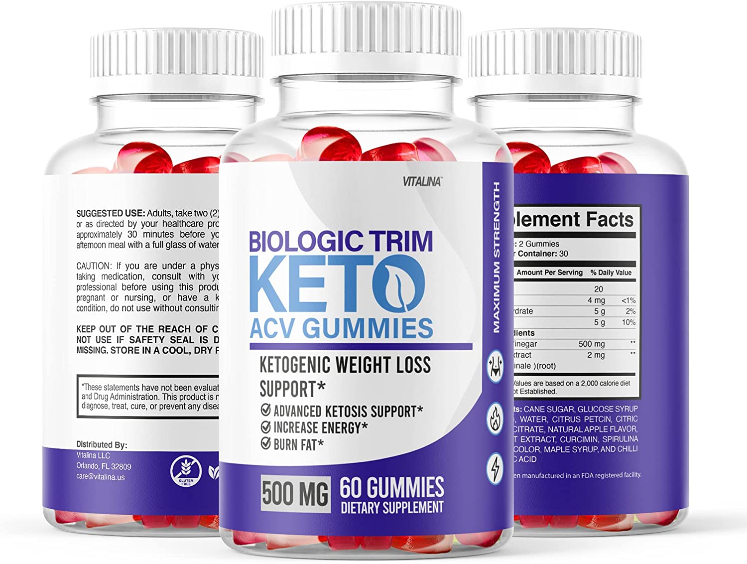 (3 Pack) Biologic Trim Gummies, Ketosis BiologicTrim ACV Gummies Original Advanced and Improved Form