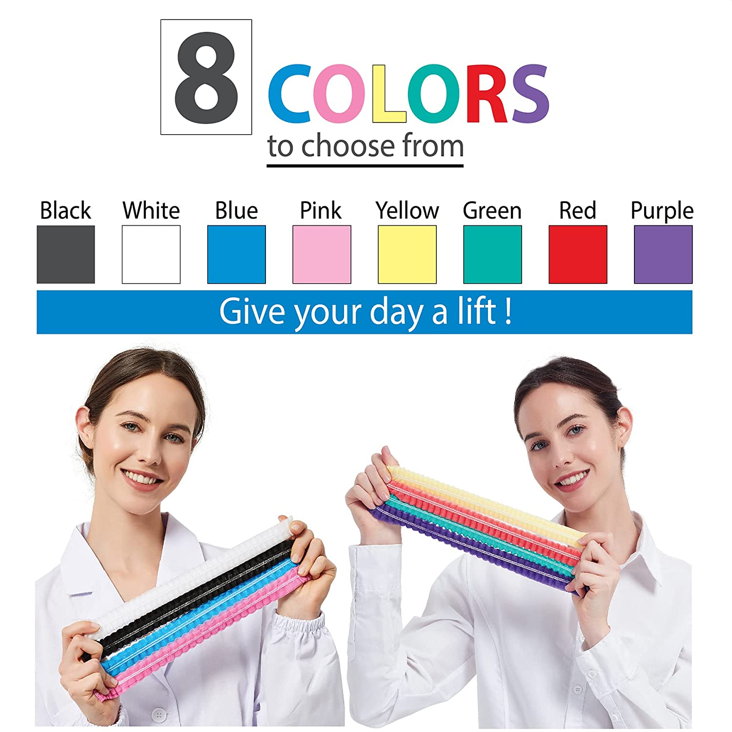 ProtectX Disposable Bouffant (Hair Net) Caps Hair Head Cover Nets 21” (Pink 100 pack)