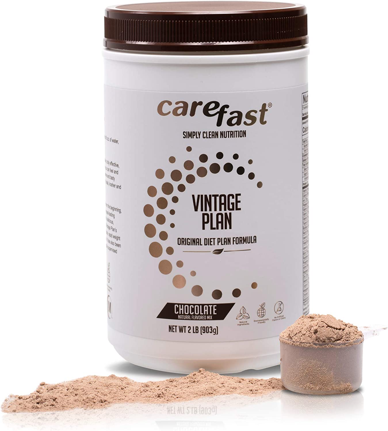 Carefast Vintage Plan Meal Replacement Mix - Chocolate - 21 Serving Weight Loss Powder - 15g Protein