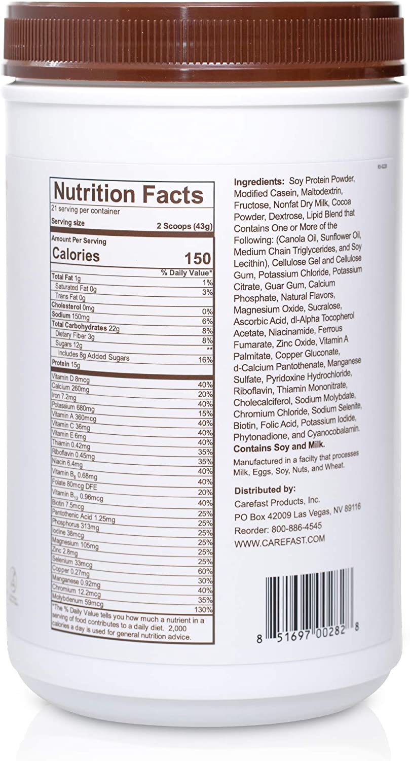 Carefast Vintage Plan Meal Replacement Mix - Chocolate - 21 Serving Weight Loss Powder - 15g Protein