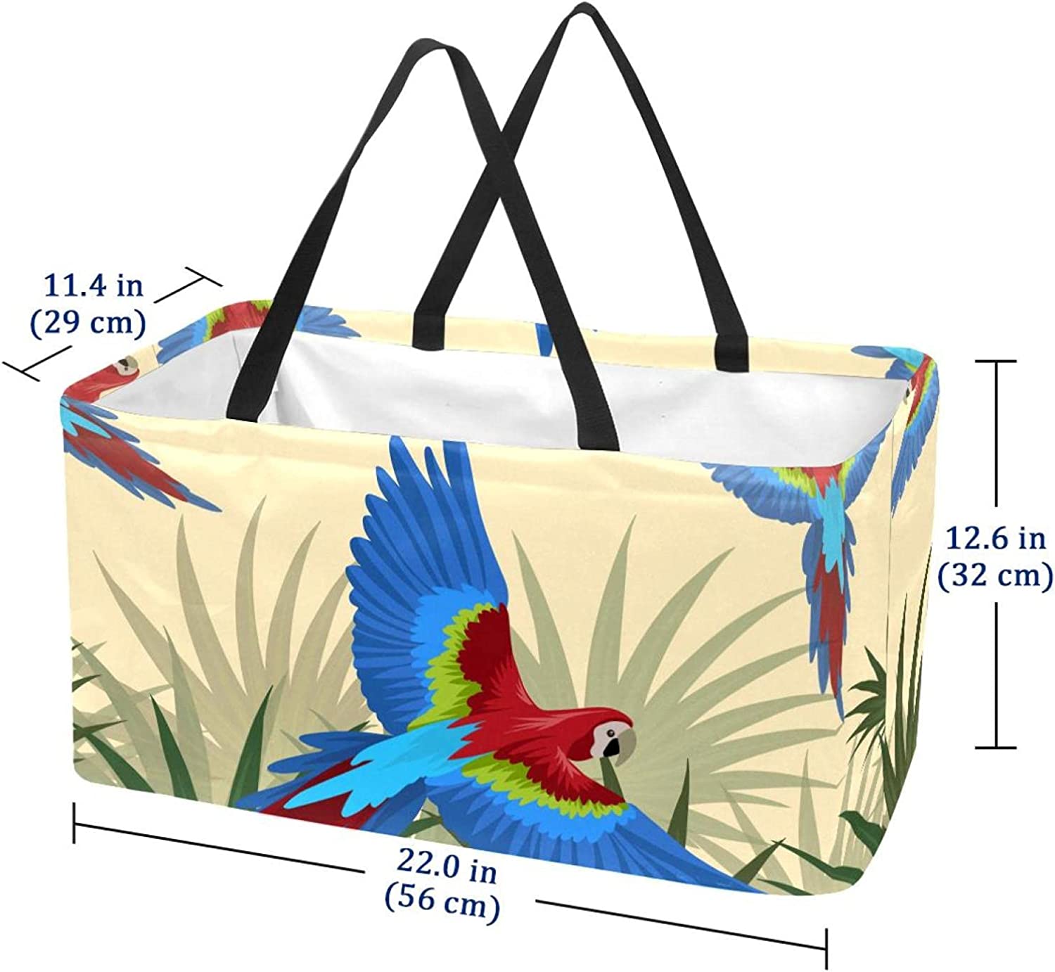 Reusable Grocery Bags Simple Cute Foldable Washable Large Storage Bins Basket Shopping Tote Bag