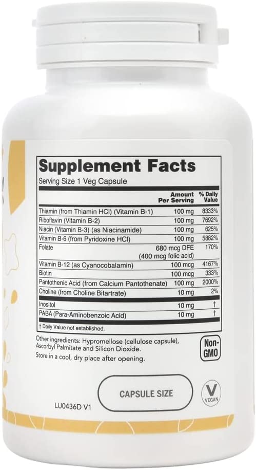 LuckyVitamin - B Complex 100 mg. - 100 Veg Capsules