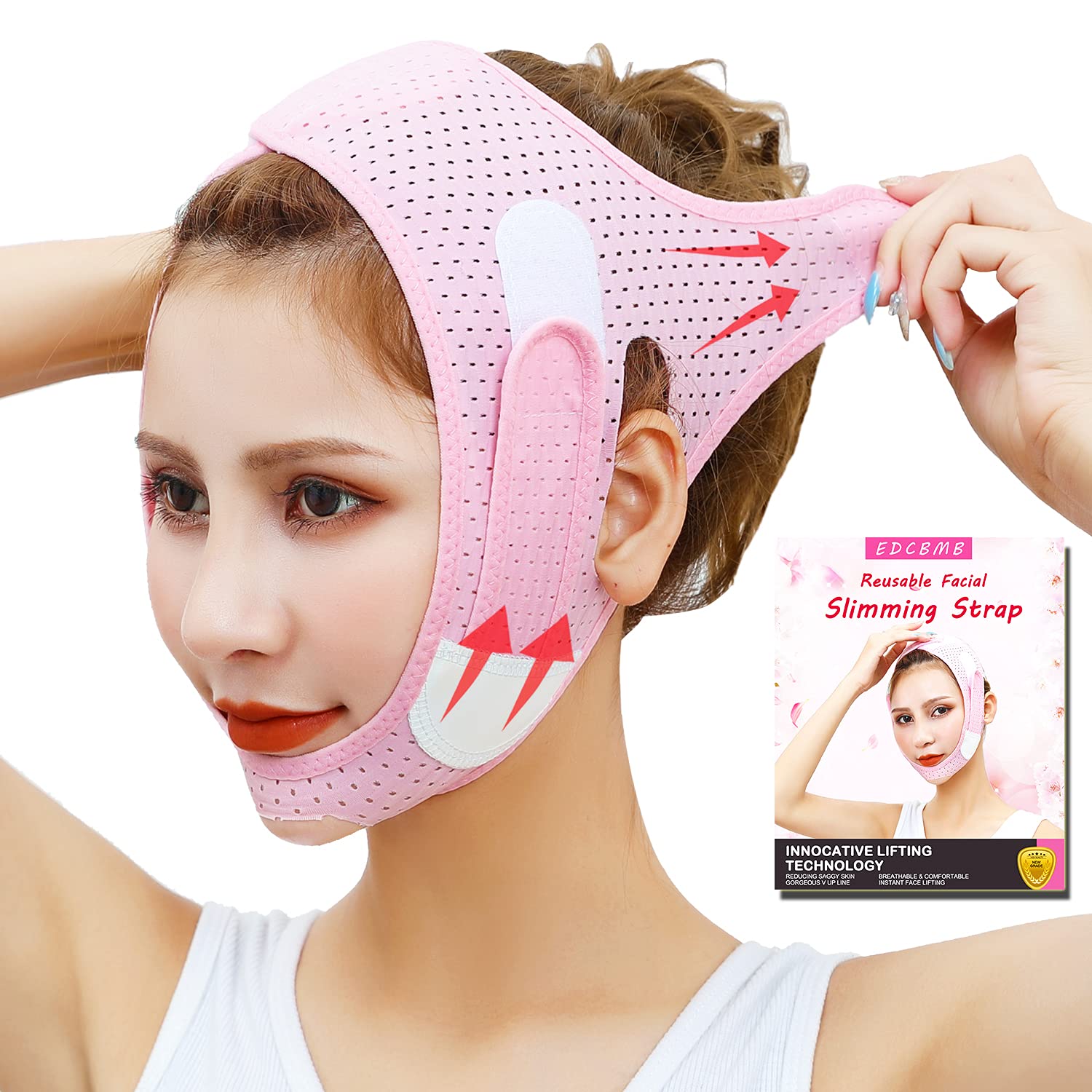 Double Chin Reducer, Face Slimming Strap, V Shaped Mask Chin UP Face Lifting Belt for women, Anti- W