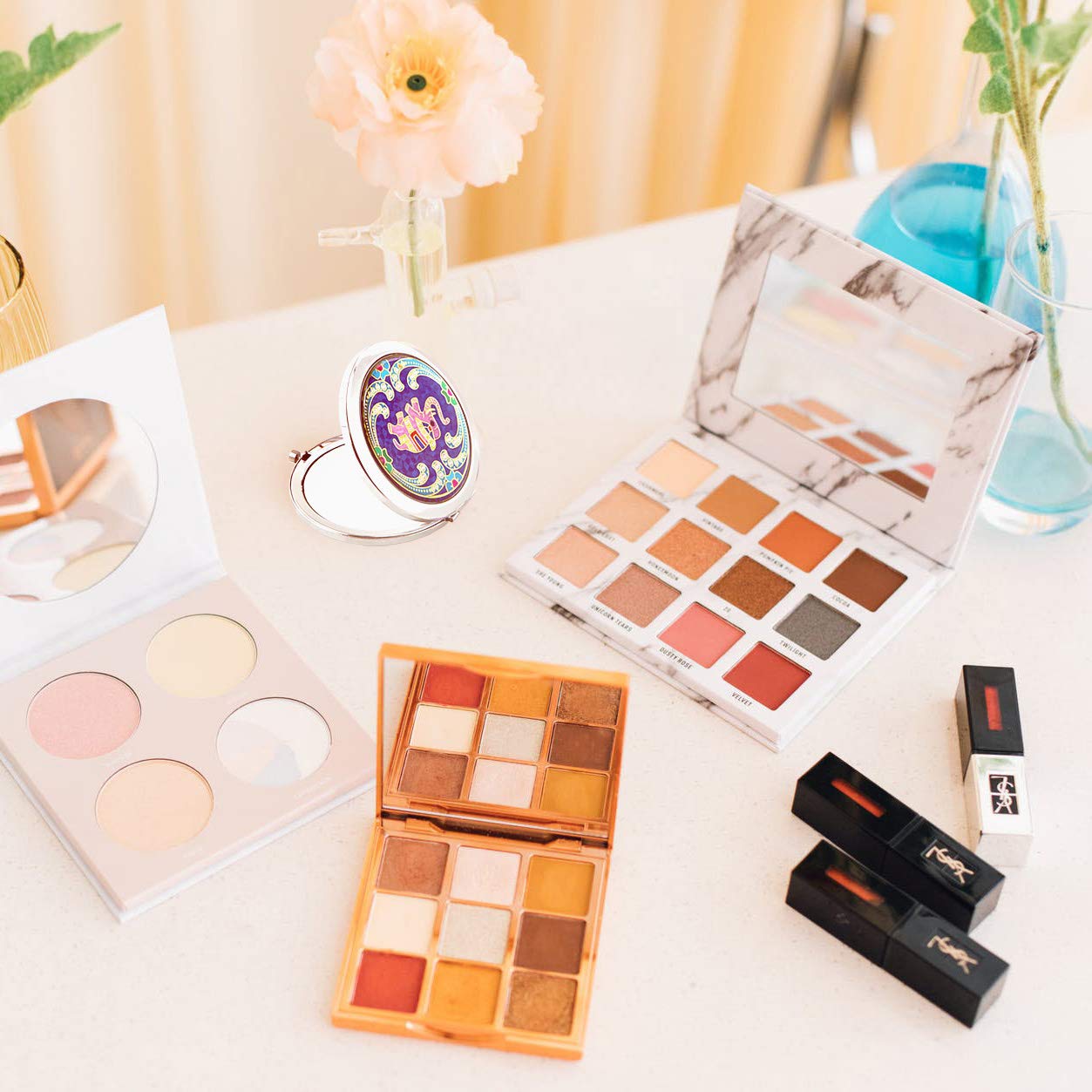 40 Indian Elephant Themed Metal Compact Mirror