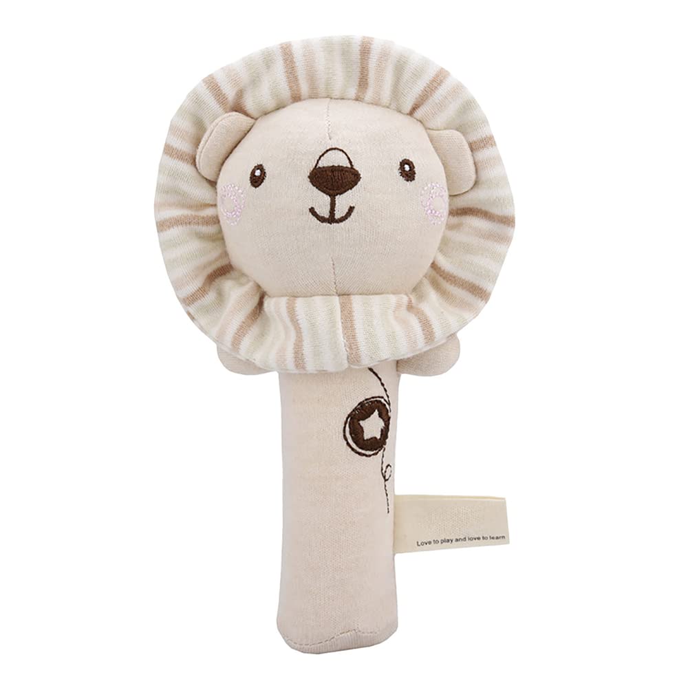 Baby Rattles Toys for 0 to 12 Months, Soft Plush Hand Rattle Infant Developmental Hand Grip Toys, Cu