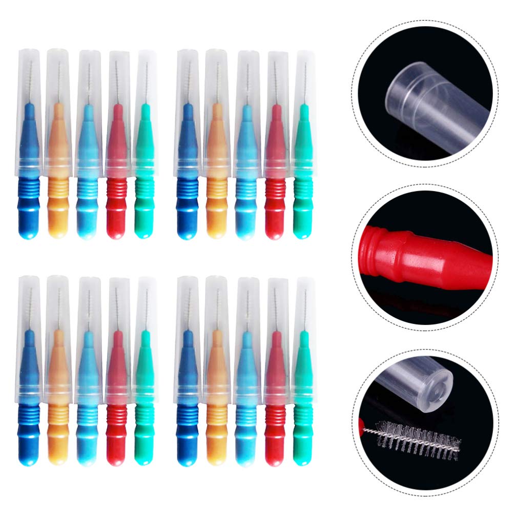 MILISTEN 50pcs Interdental Brushes Dental Floss Picks Toothbrush Mouth Oral Cleaning Tool Personal H
