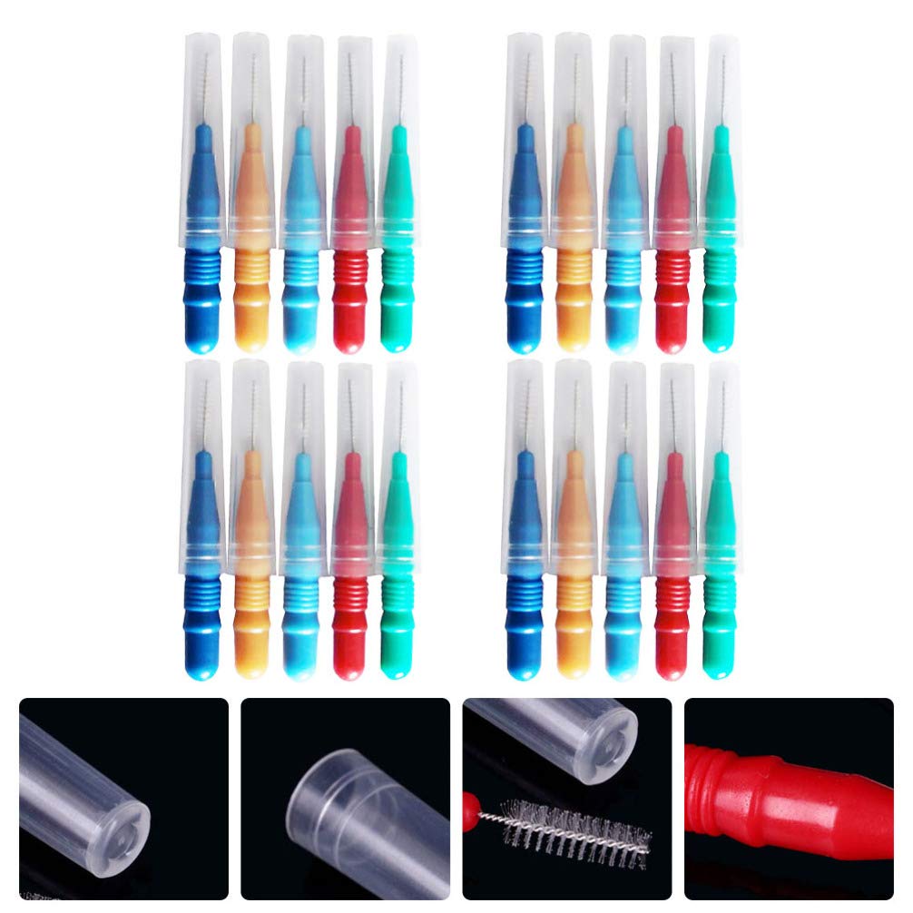 MILISTEN 50pcs Interdental Brushes Dental Floss Picks Toothbrush Mouth Oral Cleaning Tool Personal H