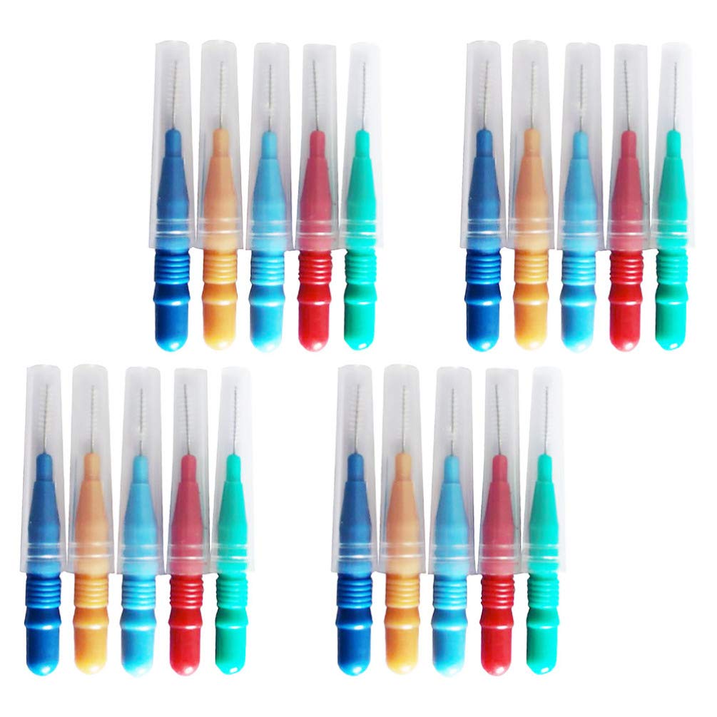 MILISTEN 50pcs Interdental Brushes Dental Floss Picks Toothbrush Mouth Oral Cleaning Tool Personal H