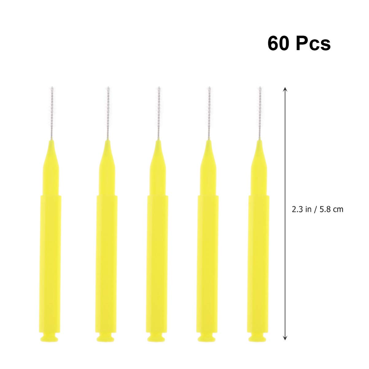 HEALLILY 60pcs Interdental Brush Picks Dental Brush Picks Double Head Dental Floss Interdental Clean