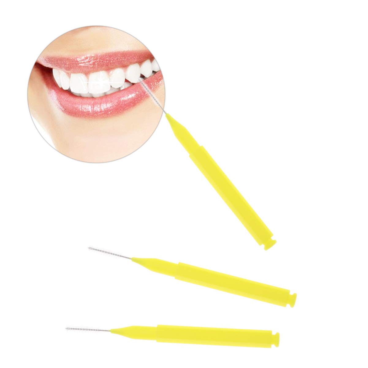 HEALLILY 60pcs Interdental Brush Picks Dental Brush Picks Double Head Dental Floss Interdental Clean