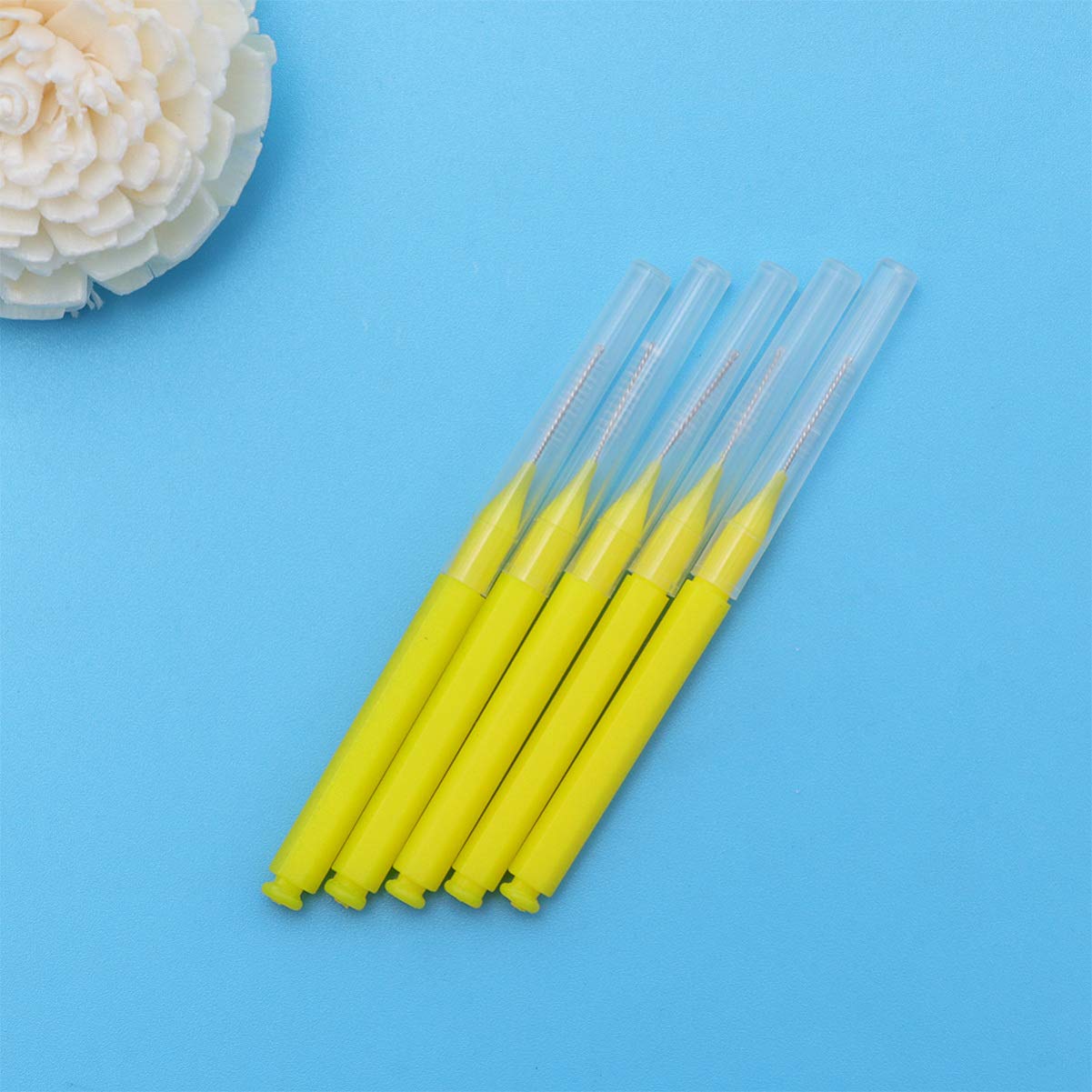 HEALLILY 60pcs Interdental Brush Picks Dental Brush Picks Double Head Dental Floss Interdental Clean