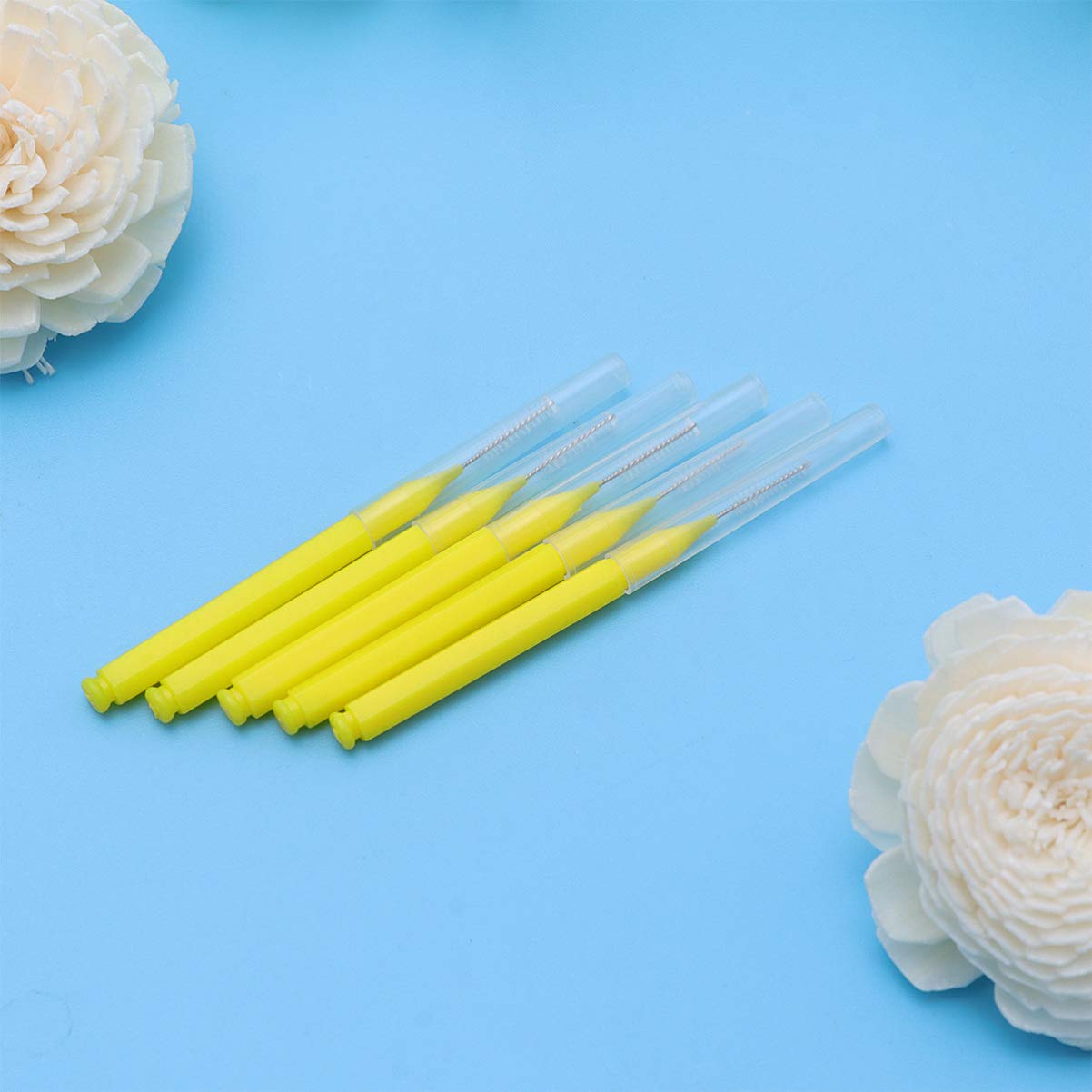 HEALLILY 60pcs Interdental Brush Picks Dental Brush Picks Double Head Dental Floss Interdental Clean