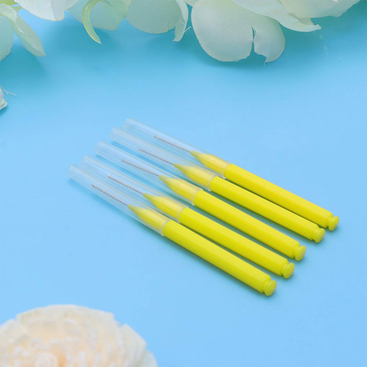 HEALLILY 60pcs Interdental Brush Picks Dental Brush Picks Double Head Dental Floss Interdental Clean