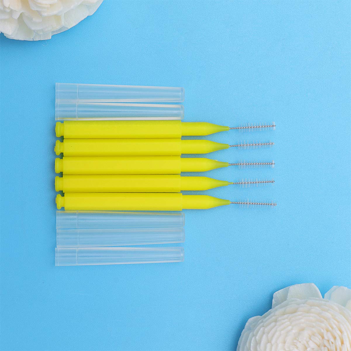 HEALLILY 60pcs Interdental Brush Picks Dental Brush Picks Double Head Dental Floss Interdental Clean