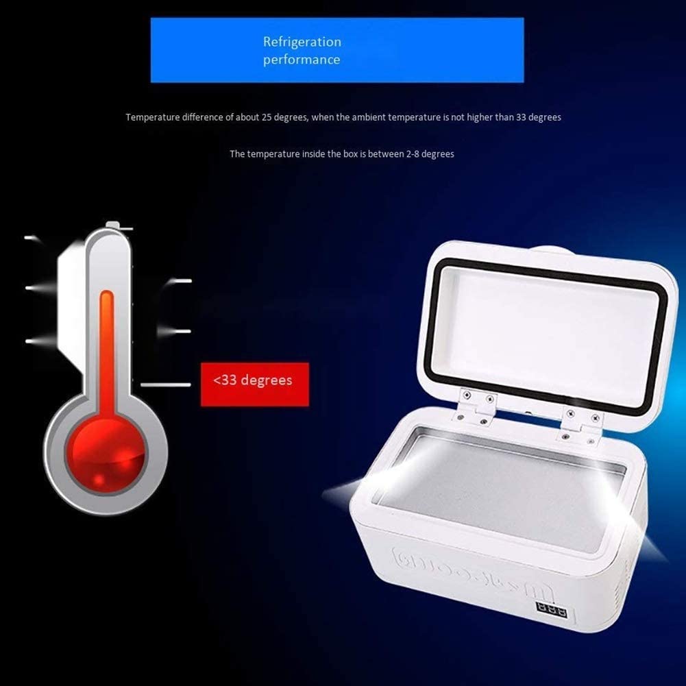 JIN Insulin Cooler Case Car Refrigerator for Insulin 8 Hours Standby Thermostat Drug Reefer for Home