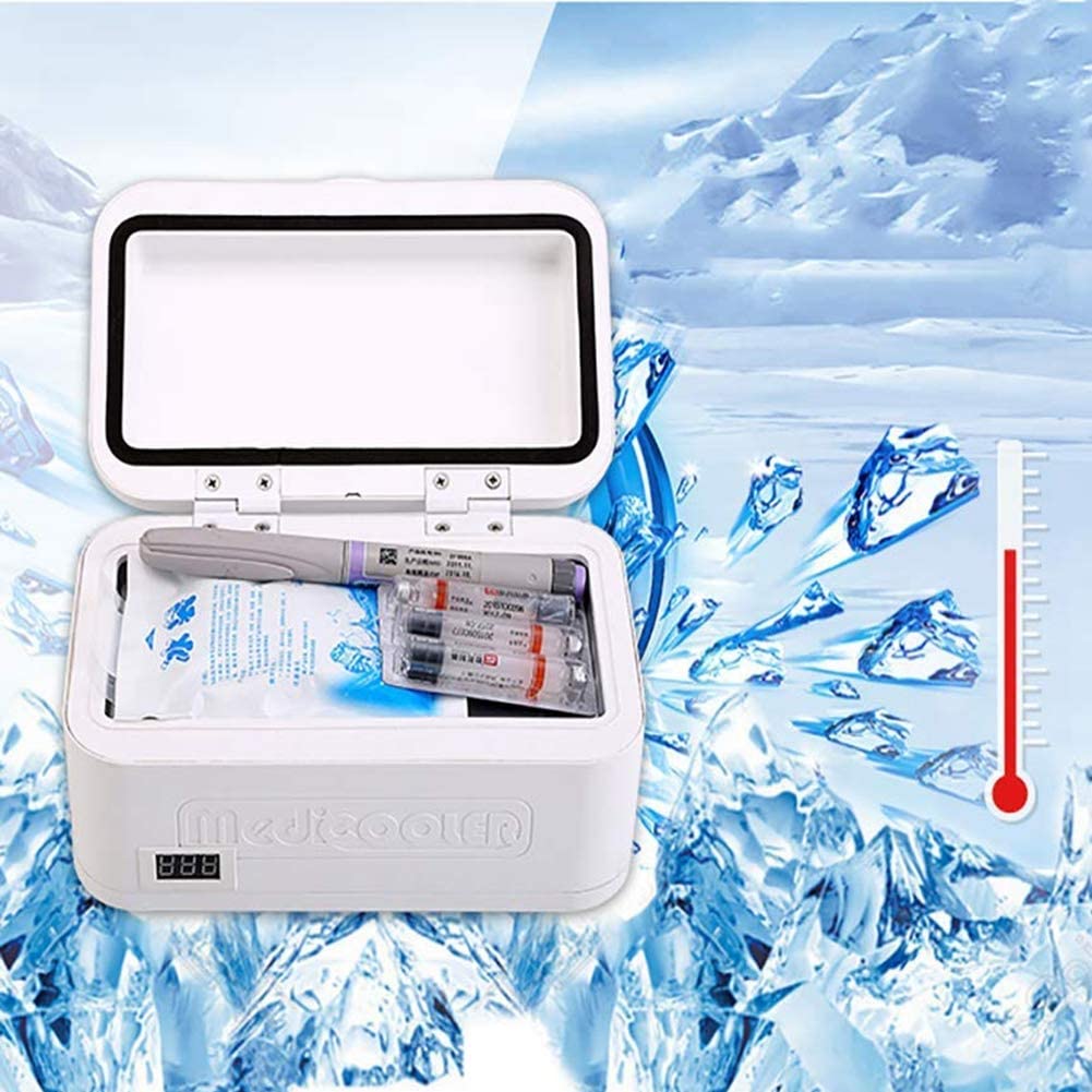 JIN Insulin Cooler Case Car Refrigerator for Insulin 8 Hours Standby Thermostat Drug Reefer for Home