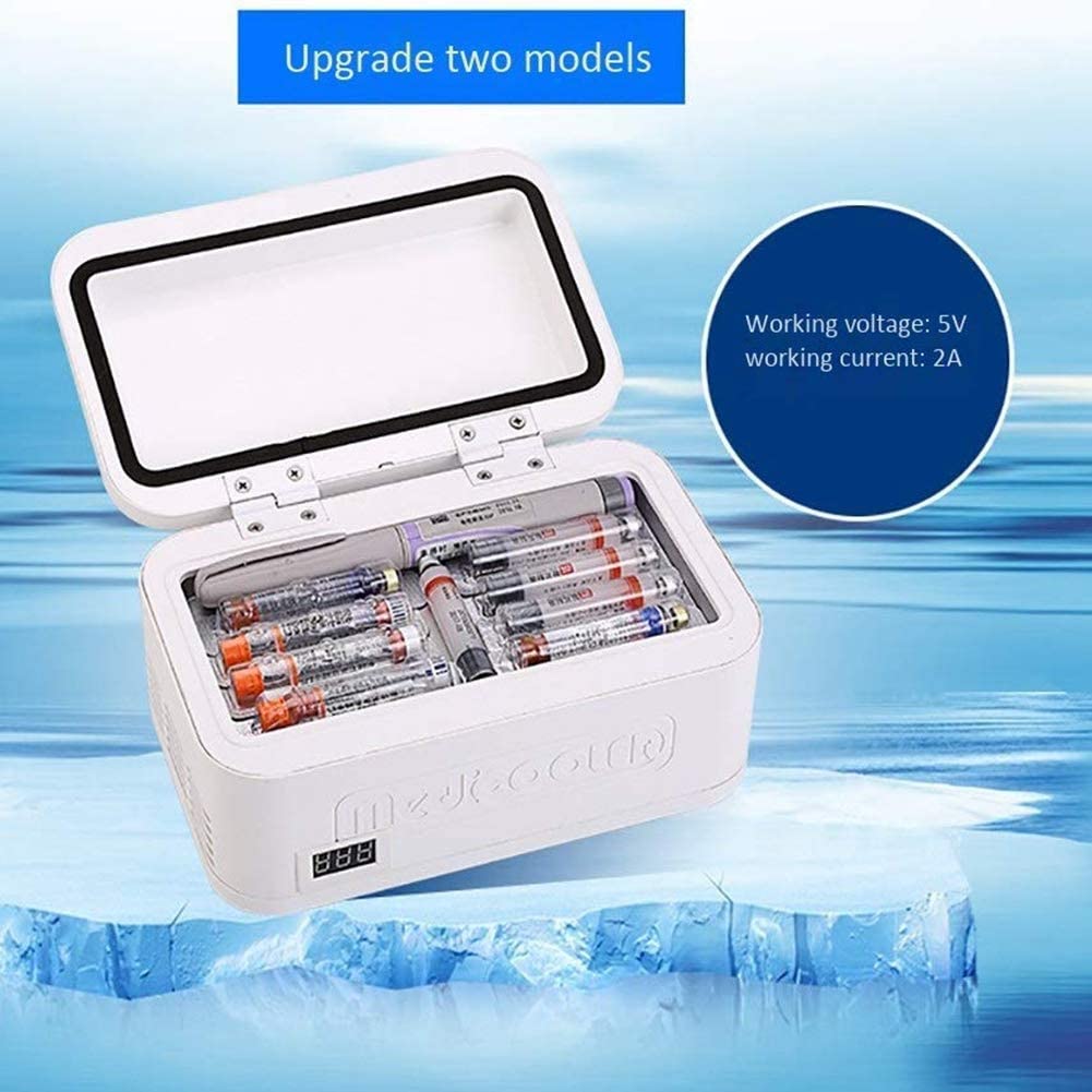 JIN Insulin Cooler Case Car Refrigerator for Insulin 8 Hours Standby Thermostat Drug Reefer for Home