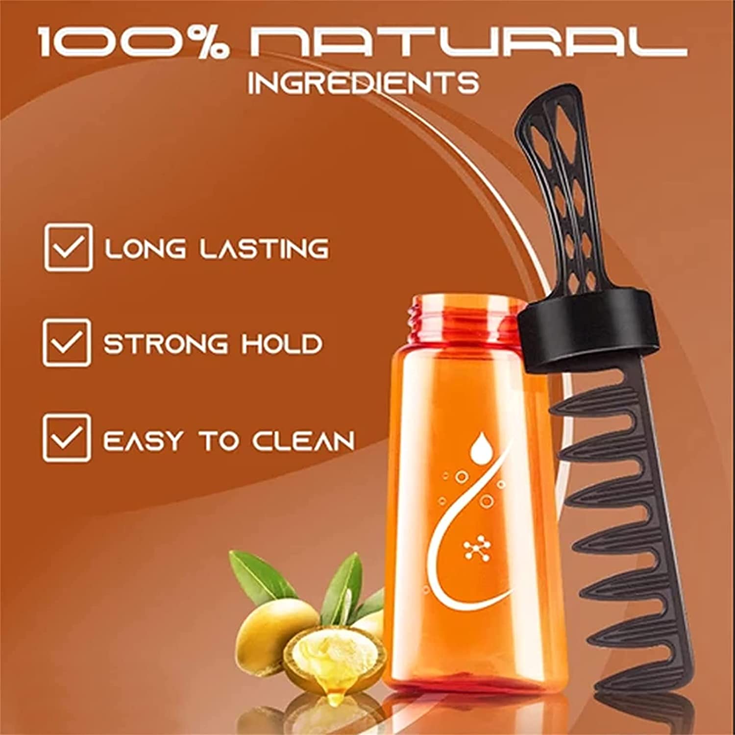 2in1 Men Hair Styling Gel With Comb, Hair Wax Gel ,Grooming Hairspray