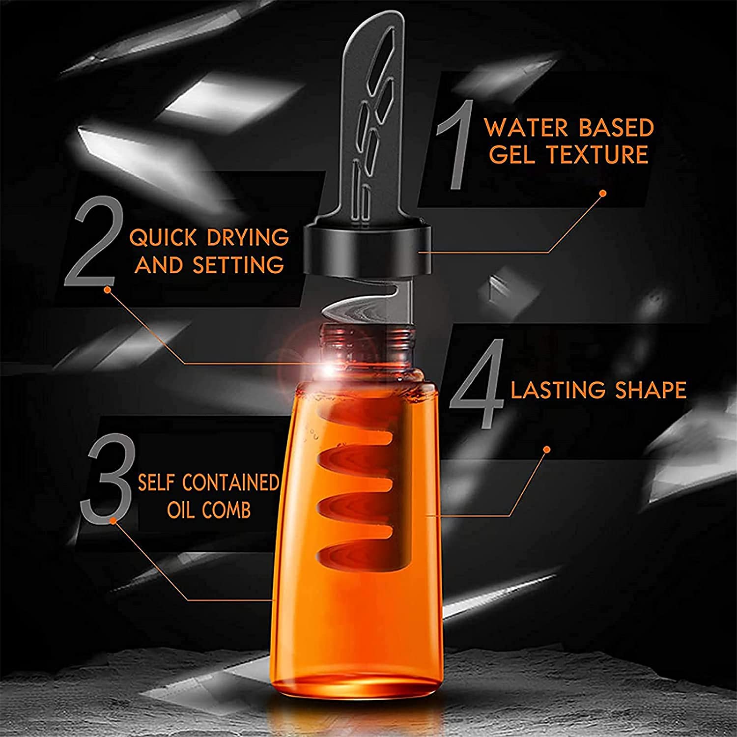 2in1 Men Hair Styling Gel With Comb, Hair Wax Gel ,Grooming Hairspray