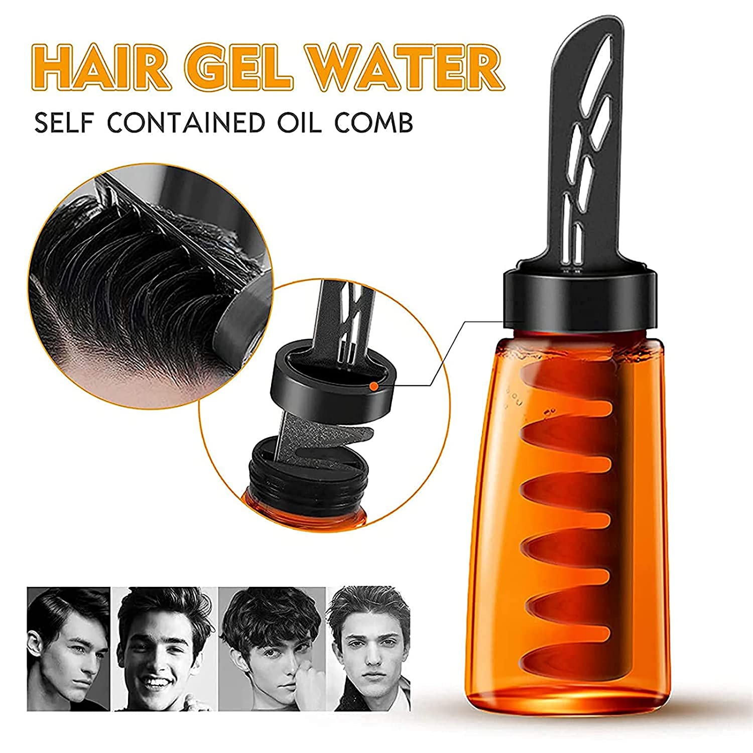 2in1 Men Hair Styling Gel With Comb, Hair Wax Gel ,Grooming Hairspray