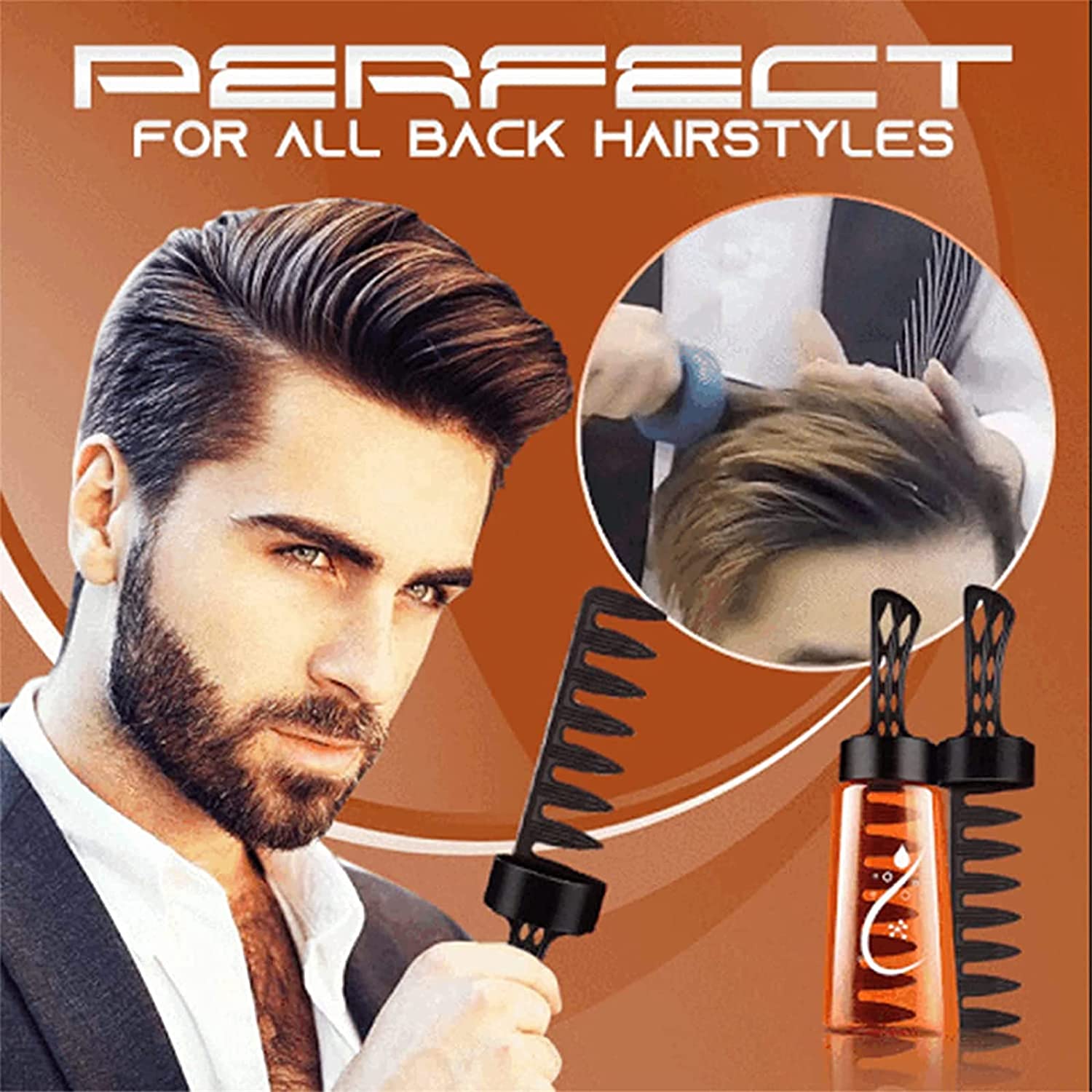 2in1 Men Hair Styling Gel With Comb, Hair Wax Gel ,Grooming Hairspray