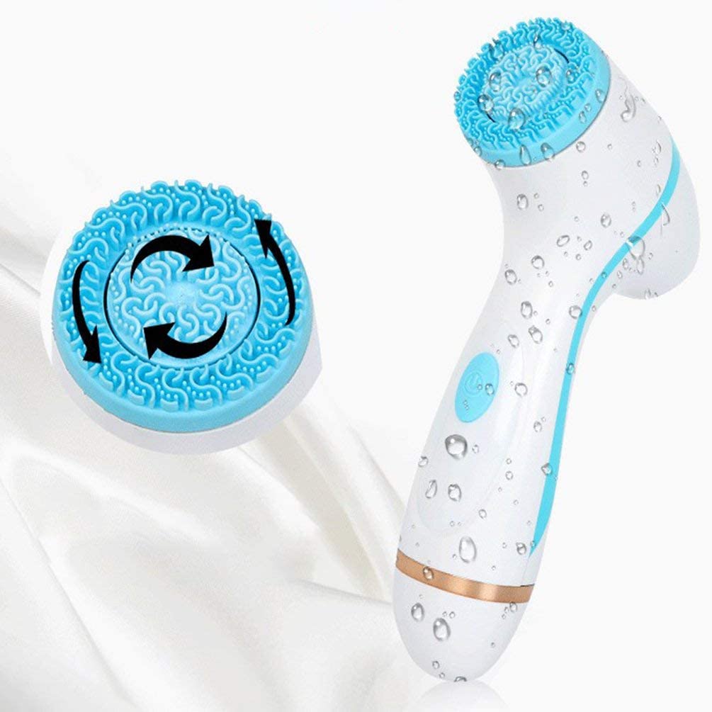 Emilykylie Silicone Cleanser Ultrasonic Face Brush Wireless Charging Pore Cleansing Blue