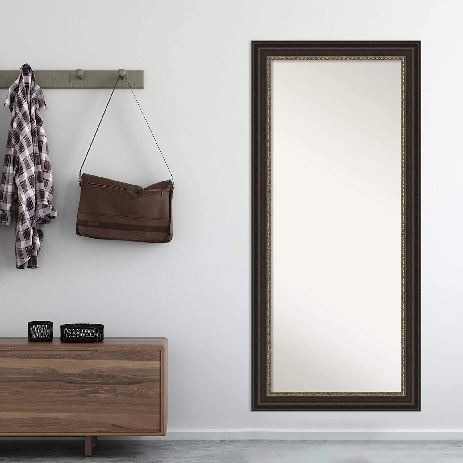 Amanti Art Full Length Mirror (66.5 x 30.5 in.), Paragon Bronze Frame - Floor Mirror, Full Body Mirr