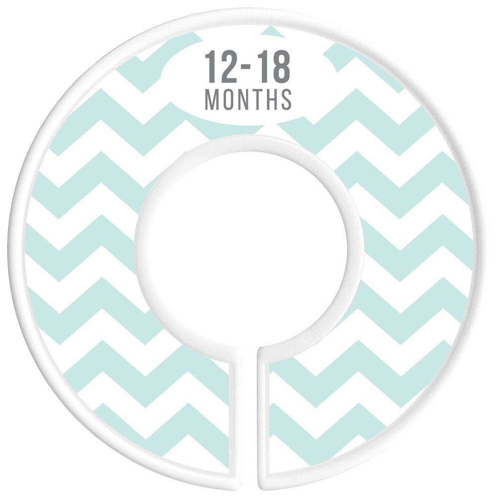 Baby Closet Size Dividers, Mint, Set of 6 Organizers, BoyStripe, Chevron