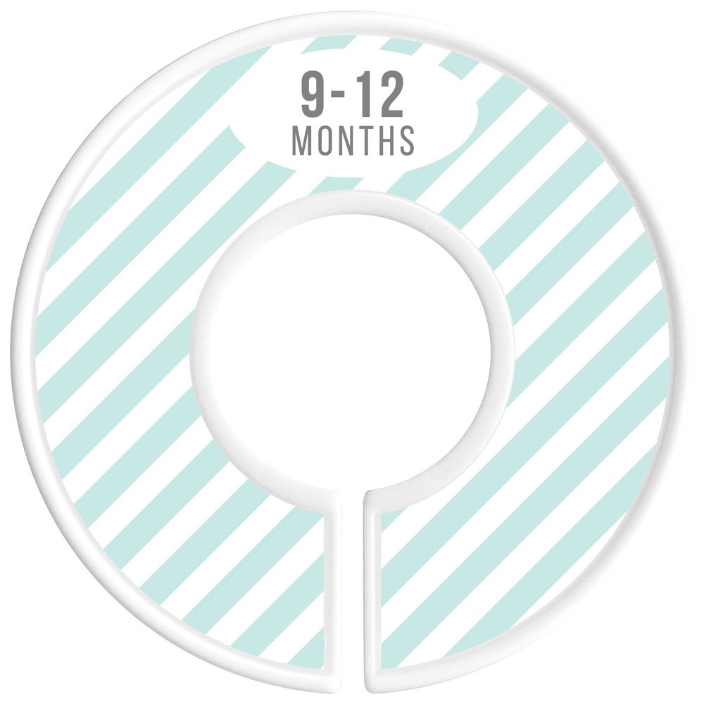 Baby Closet Size Dividers, Mint, Set of 6 Organizers, BoyStripe, Chevron
