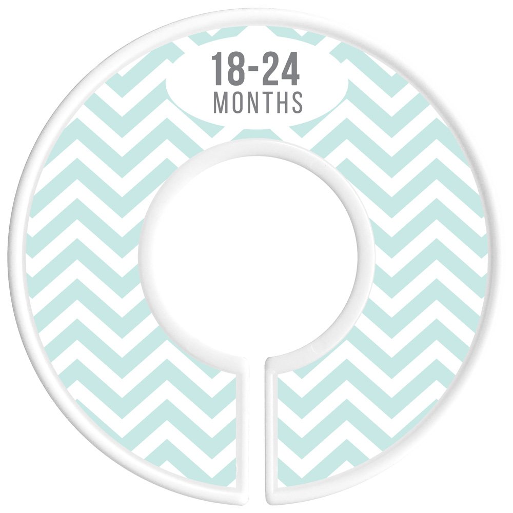 Baby Closet Size Dividers, Mint, Set of 6 Organizers, BoyStripe, Chevron
