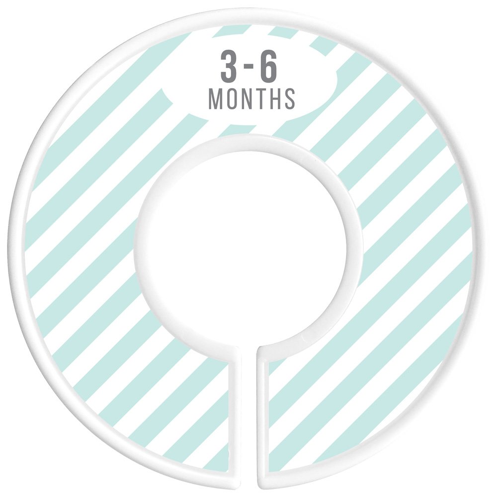 Baby Closet Size Dividers, Mint, Set of 6 Organizers, BoyStripe, Chevron