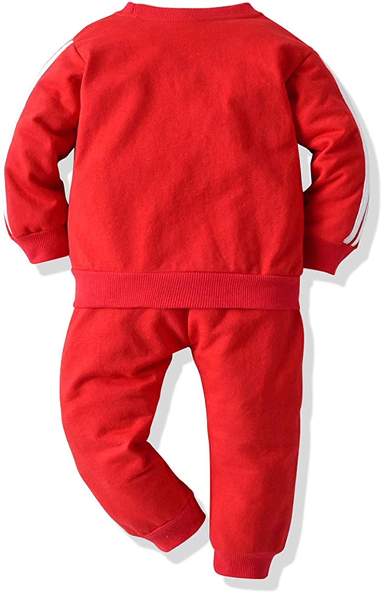 DAIMIDY Boys Girls Striped Pullover Sweatshirt Sports Suit, 6 Mongths - 3 Years