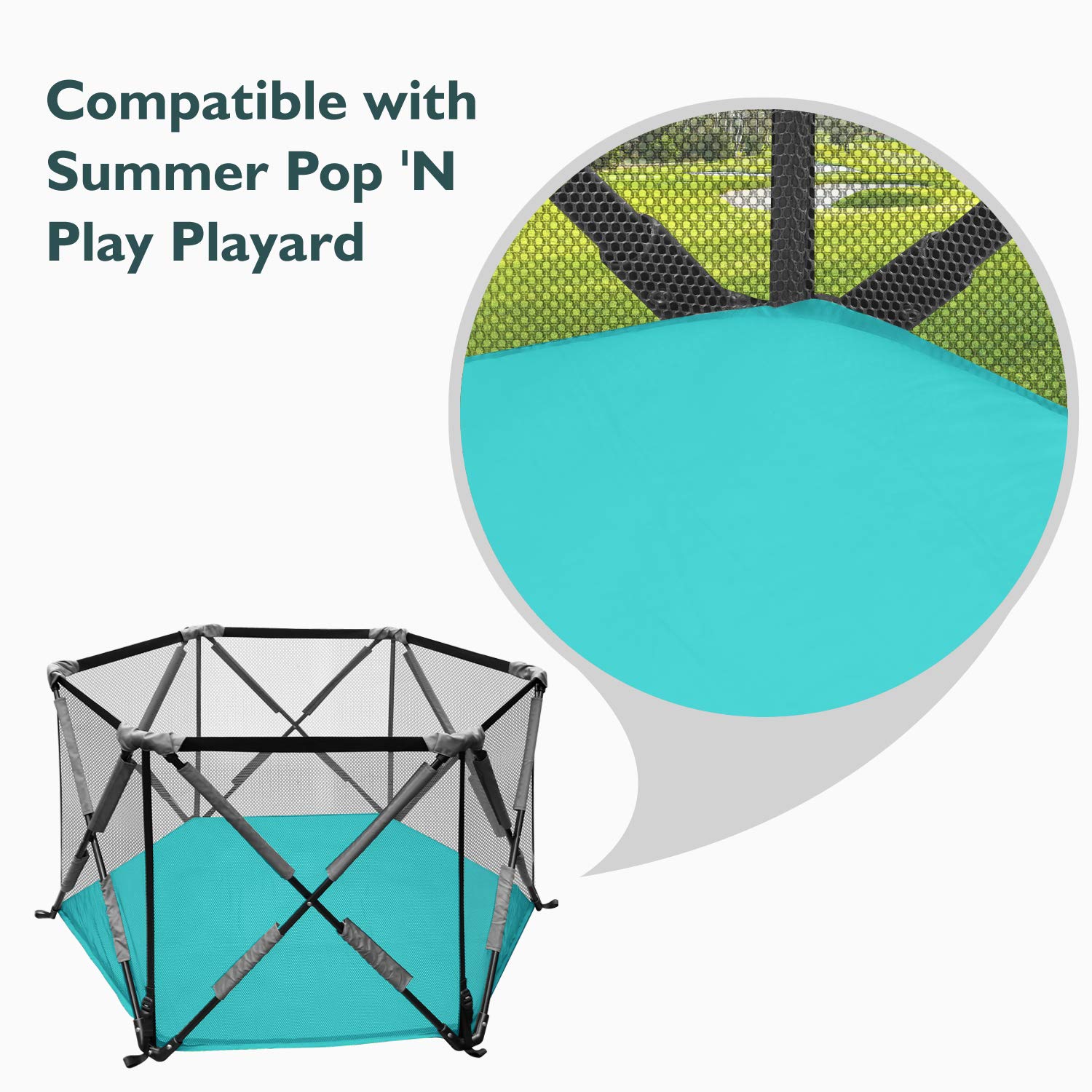 Hoybell 8-Panel Playpen Mattress, Compatible with Regalo Extra Large Play Yard, Self-Inflating Mat P