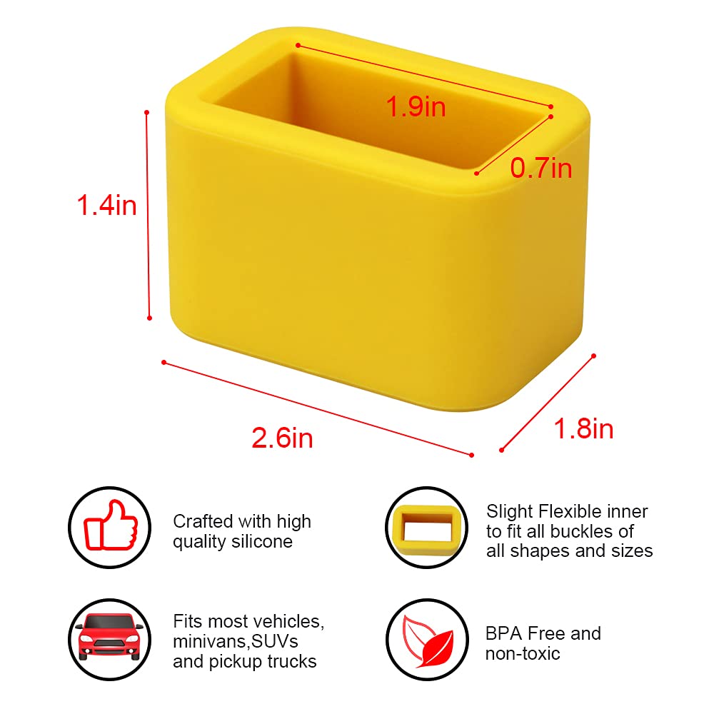 Morlike Silicone Belt Buckle Holder Booster (Yellow, 2 Pack)