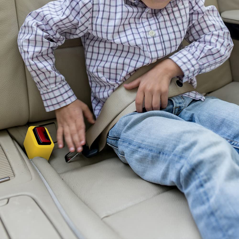 Morlike Silicone Belt Buckle Holder Booster (Yellow, 2 Pack)